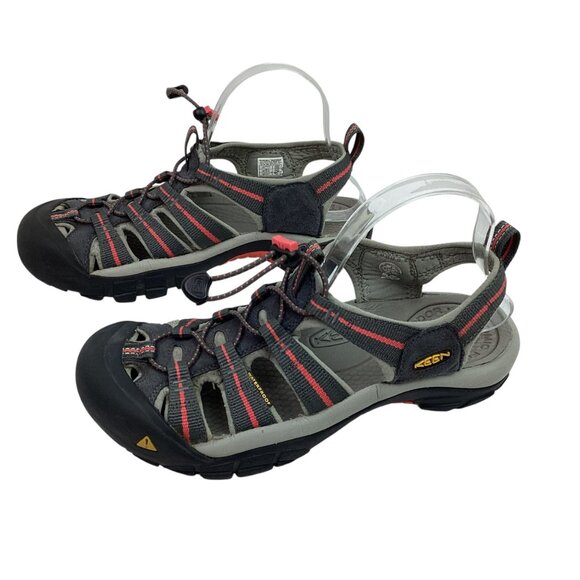 Keen Newport H2 Womens 9 Waterproof Hiking Sandals Gray Orange - Picture 1 of 11
